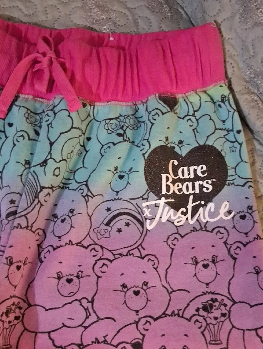 Justice Rainbow Care Bears Pajama Bottoms - Pink, Yellow, Green, Blue, Purple